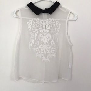 Black and white sheer shirt